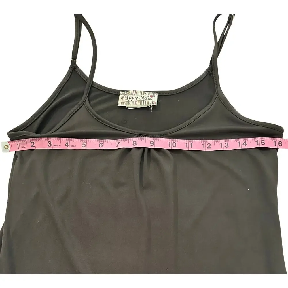 Lady Noize - Spaghetti Strap Slip Dress with Lace Ruffle - Large - Picture 5 of 6